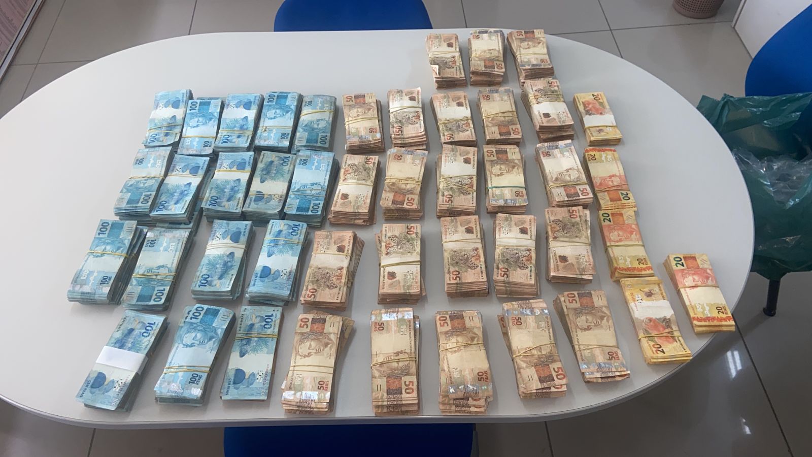 Cédulas foram achadas em cofre/Foto: Polícia Civil