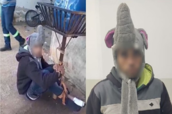 Homem usava touca de elefante na hora do crime/Crédito: Reprodução Homem usava touca de elefante na hora do crime/Crédito: Reprodução
