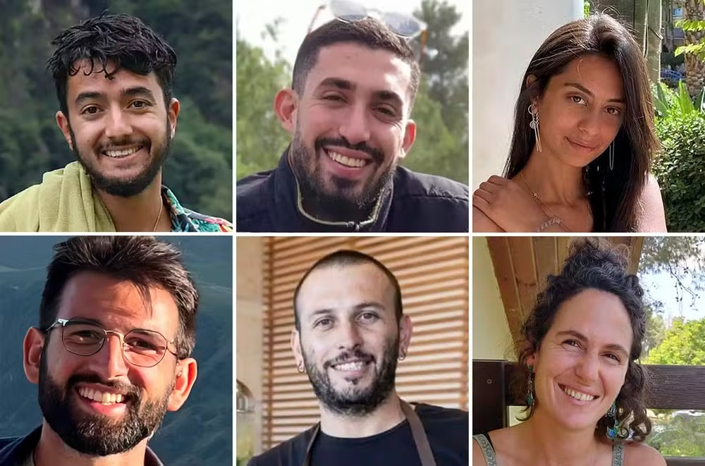 O ministro da Defesa israelense, Yoav Gallant, disse que os reféns foram "assassinados a sangue frio pelo Hamas"/foto: The Hostages Families Forum via AP O ministro da Defesa israelense, Yoav Gallant, disse que os reféns foram "assassinados a sangue frio pelo Hamas"/foto: The Hostages Families Forum via AP