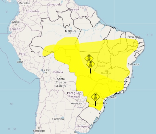 Alerta é para baixa umidade/Imagem: Inmet Alerta é para baixa umidade/Imagem: Inmet