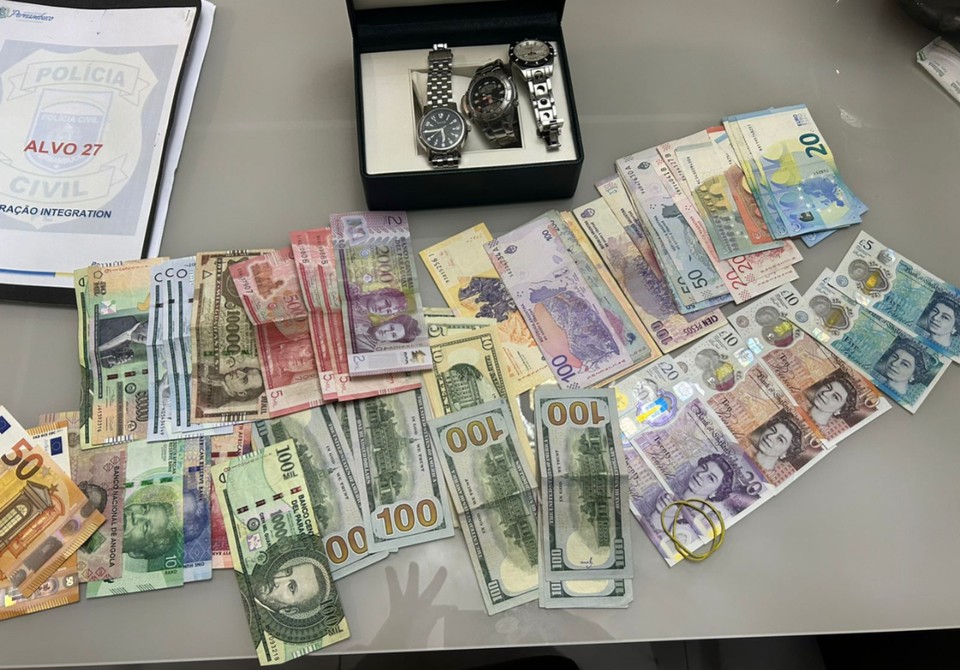 Dinheiro foi apreendido na operação/Foto: Polícia Civl