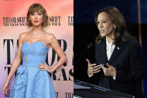 A cantora confirmou o voto em Kamala Harris para à presidência dos Estados Unidos/Crédito: VALERIE MACON/AFP; WIN MCNAMEE / GETTY IMAGES NORTH AMERICA / Getty Images via AFP