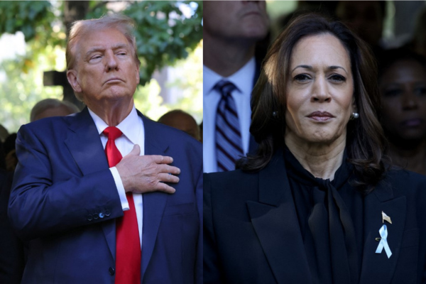 Donald Trump e Kamala estão em Nova Iorque em homenagem aos mortos do atentado de 11 de setembro/Crédito: MICHAEL M. SANTIAGO / GETTY IMAGES NORTH AMERICA / GETTY IMAGES VIA AFP