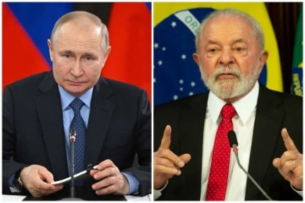 Os presidentes conversaram sobre a reunião e os temas que serão debatidos na cúpula do Brics, mês que vem, em Kazan, e as relações bilaterais entre os dois países, disse o Planalto/Crédito: Ramil Sitdikov/SPUTNIK/AFP e Marcelo Camargo/Agência Brasil Os presidentes conversaram sobre a reunião e os temas que serão debatidos na cúpula do Brics, mês que vem, em Kazan, e as relações bilaterais entre os dois países, disse o Planalto/Crédito: Ramil Sitdikov/SPUTNIK/AFP e Marcelo Camargo/Agência Brasil