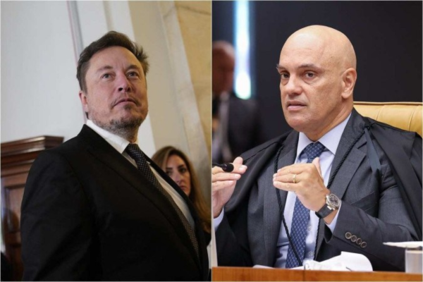 Segundo o ministro, o X burlou o bloqueio judicial/Crédito: Stefani Reynolds/AFP; Antonio Augusto/SCO/STF Segundo o ministro, o X burlou o bloqueio judicial/Crédito: Stefani Reynolds/AFP; Antonio Augusto/SCO/STF