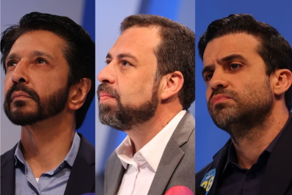 Ricardo Nunes (MDB), Guilherme Boulos (PSOL) e Pablo Marçal (PRTB) são os três primeiros candidatos nas pesquisas/Crédito: Reprodução / Youtube Ricardo Nunes (MDB), Guilherme Boulos (PSOL) e Pablo Marçal (PRTB) são os três primeiros candidatos nas pesquisas/Crédito: Reprodução / Youtube