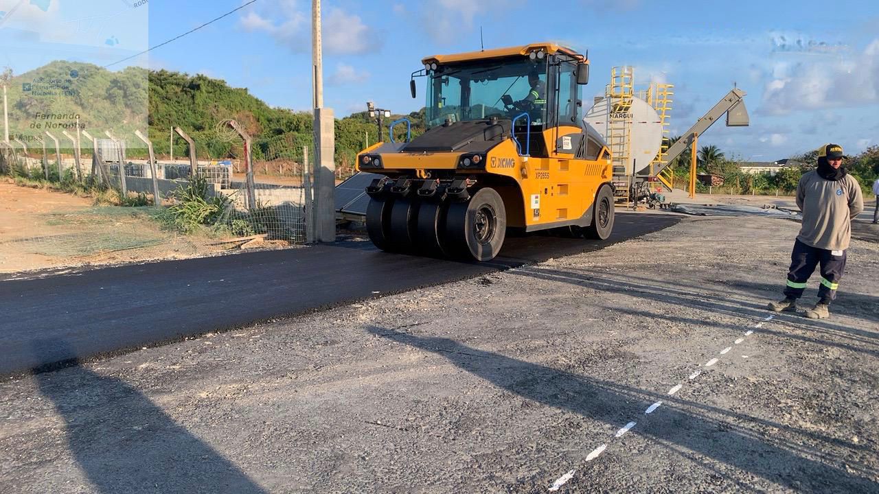 Pavimentação do aeroporto de Noronha teve início/Foto: Governo de Pernambuco