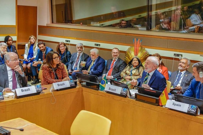 O presidente Lula trouxe à tona a regulação das redes sociais e dispositivos eletrônicos durante reunião sobre democracia na ONU/foto: Ricardo Stuckert / Presidência da República O presidente Lula trouxe à tona a regulação das redes sociais e dispositivos eletrônicos durante reunião sobre democracia na ONU/foto: Ricardo Stuckert / Presidência da República