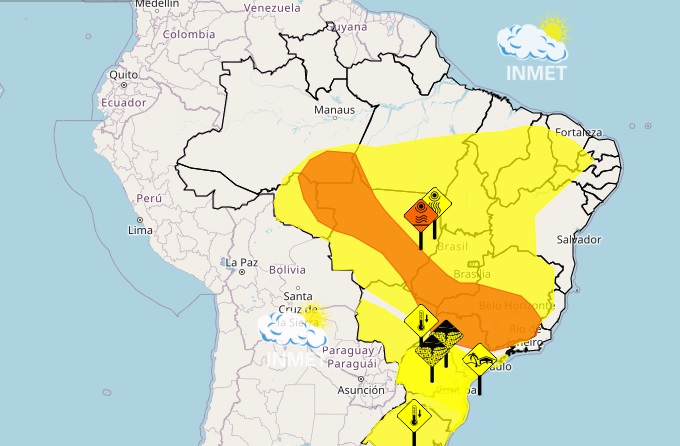 Alerta de baixa umidade foi feito para Pernambuco/Imagem: Inmet Alerta de baixa umidade foi feito para Pernambuco/Imagem: Inmet