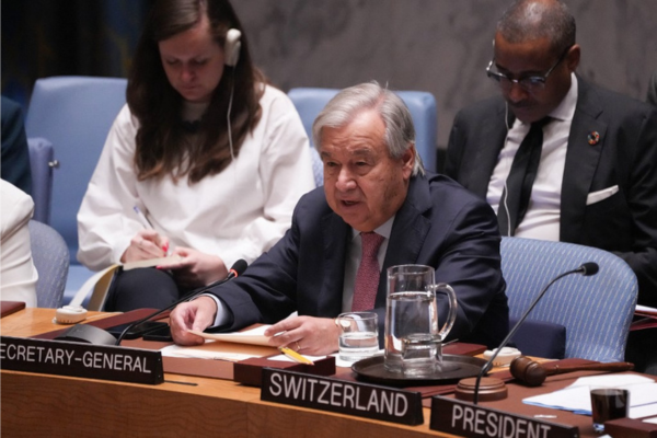 A crítica de Antonio Guterres ocorreu durante o discurso de abertura da reunião Conselho de Segurança das Nações Unidas/Crédito: BRYAN R. SMITH / AFP A crítica de Antonio Guterres ocorreu durante o discurso de abertura da reunião Conselho de Segurança das Nações Unidas/Crédito: BRYAN R. SMITH / AFP
