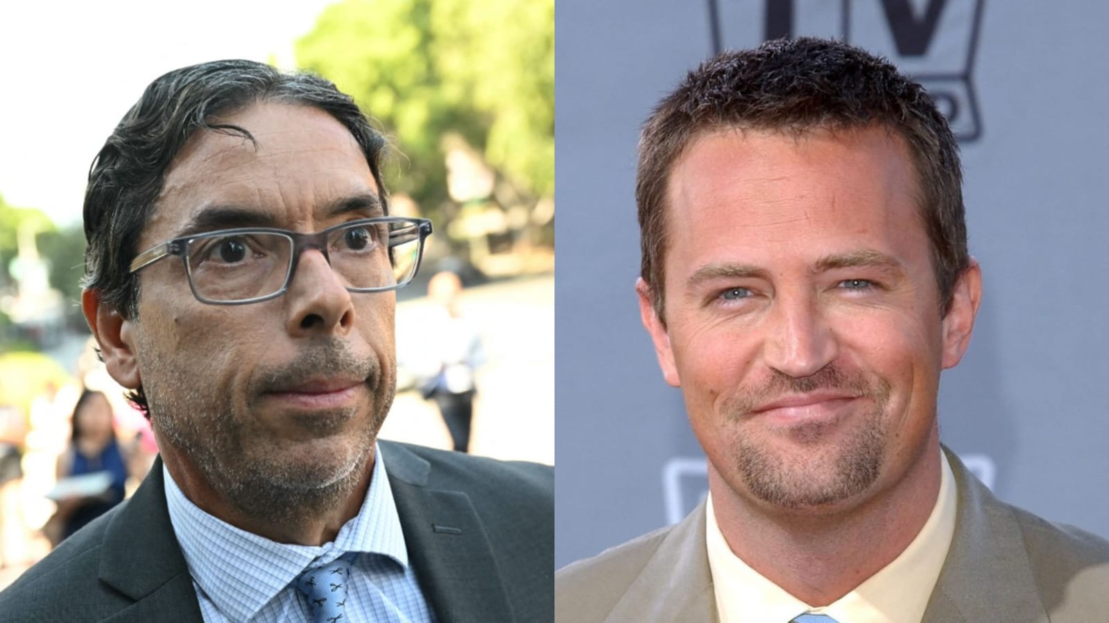 Mark Chavez (à esq.) e Matthew Perry (à dir.)/foto: Patrick T. Fallon / AFP e Chris Delmas / AFP Mark Chavez (à esq.) e Matthew Perry (à dir.)/foto: Patrick T. Fallon / AFP e Chris Delmas / AFP