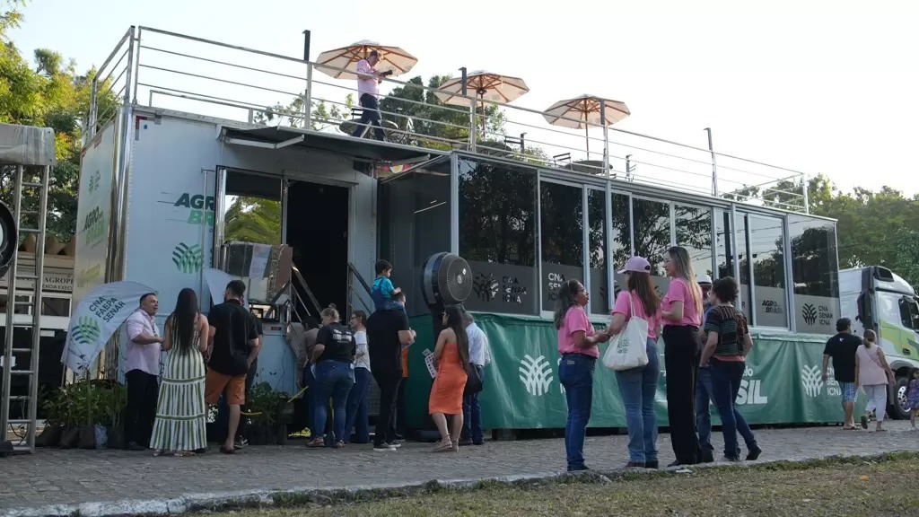 Com 98 m² de área, a 'Carreta Agro" terá uma cozinha experimental, onde os visitantes poderão participar de degustações e harmonizações de alimentos/