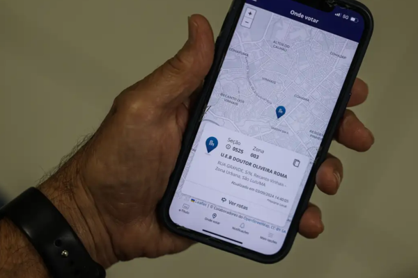 O aplicativo e-Título informa o local de votação logo na tela de início/Crédito: Agência Brasil O aplicativo e-Título informa o local de votação logo na tela de início/Crédito: Agência Brasil