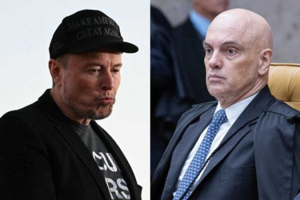 Elon Musk e Alexandre de Moraes/Crédito: Jim Watson/AFP e Antonio Augusto/STF Elon Musk e Alexandre de Moraes/Crédito: Jim Watson/AFP e Antonio Augusto/STF