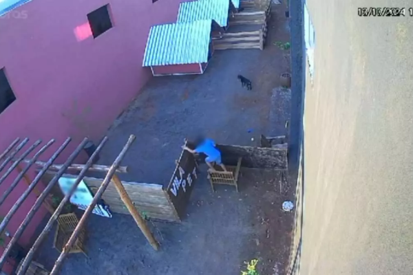 Imagens das câmeras de segurança capturaram o momento/Crédito: Reprodução Imagens das câmeras de segurança capturaram o momento/Crédito: Reprodução