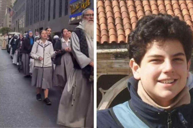 Mais de cem sacerdotes e religiosos de diversas ordens participaram da prociss&atilde;o/foto: ChurchPop/Reprodu&ccedil;&atilde;o/Divulga&ccedil;&atilde;o