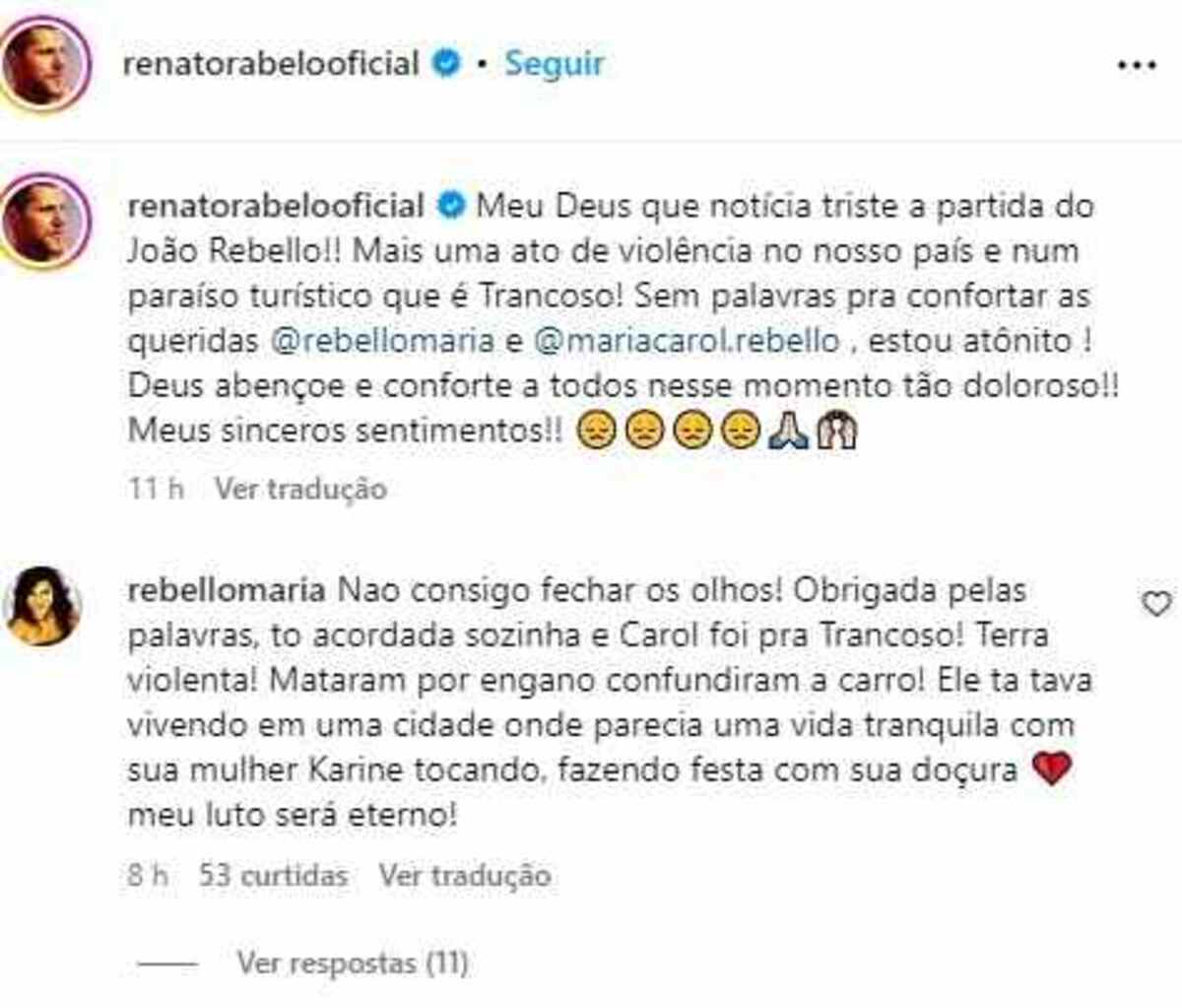 João era filho da atriz e diretora Maria Rebello, irmão da também atriz Maria Carol Rebello, além de sobrinho do diretor de TV Jorge Fernando 
