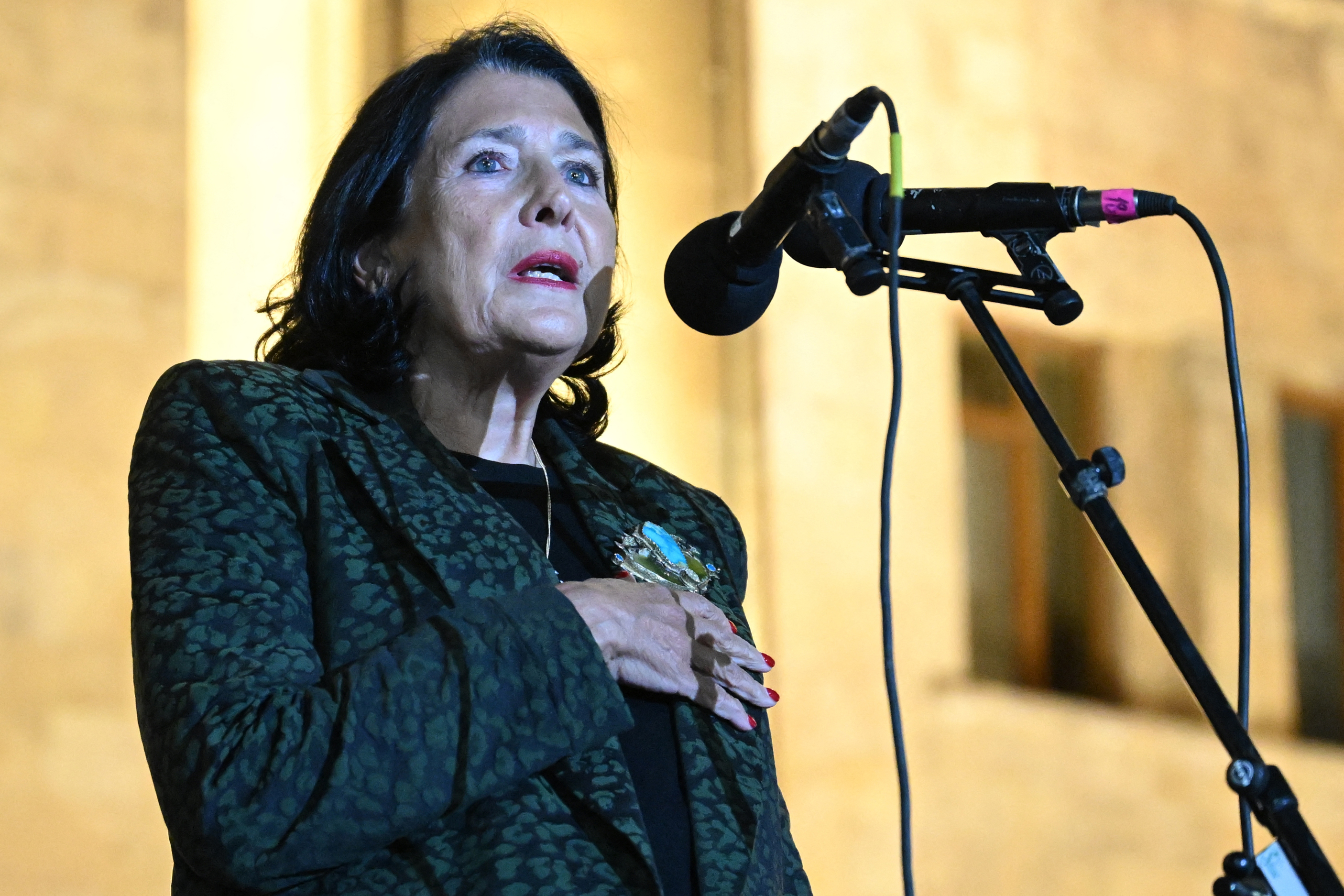 Presidente da Geórgia, Salomé Zourabichvili/foto: Vano SHLAMOV / AFP