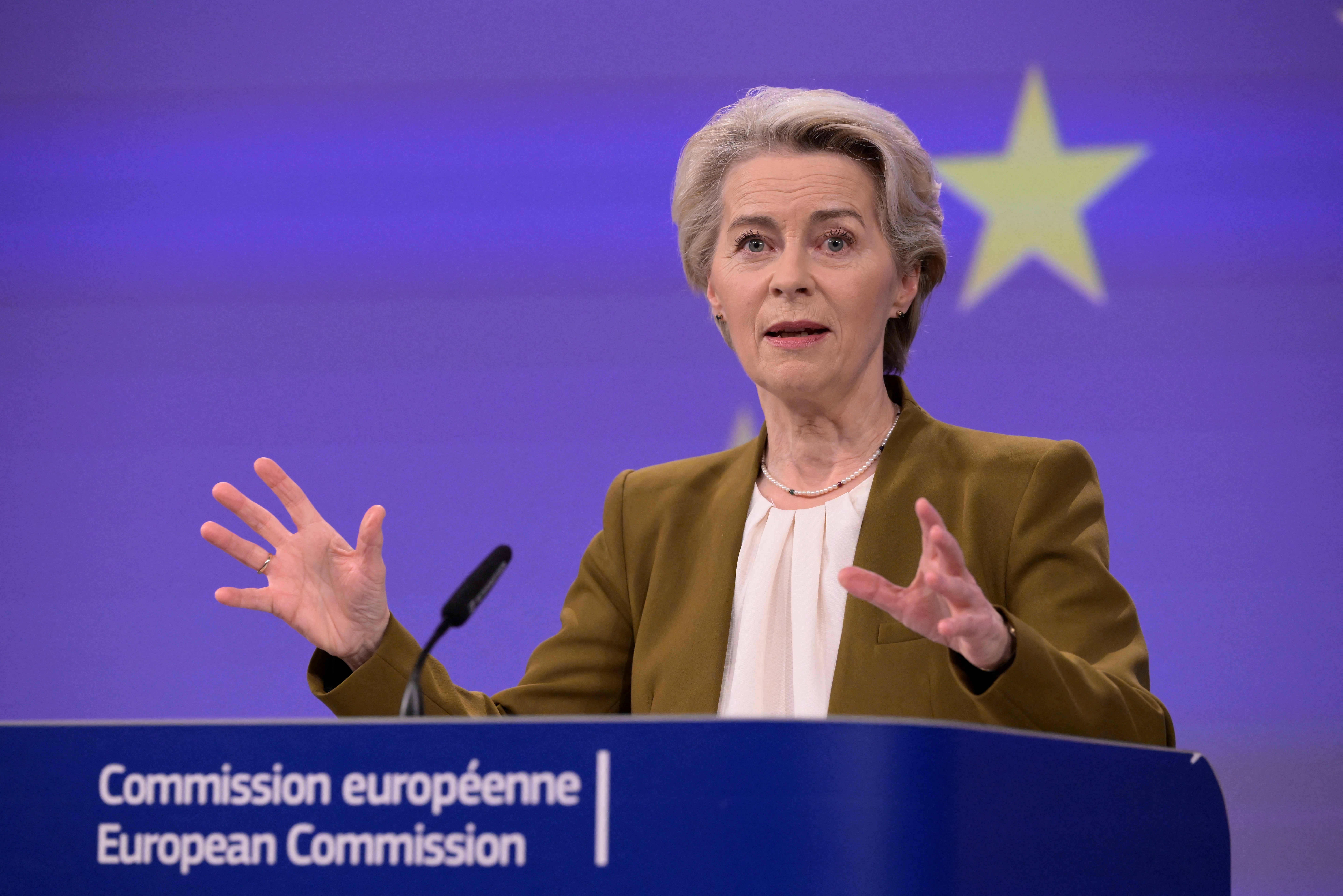 Presidente da Comissão Europeia, Ursula von der Leyen/foto: JOHN THYS / AFP Presidente da Comissão Europeia, Ursula von der Leyen/foto: JOHN THYS / AFP