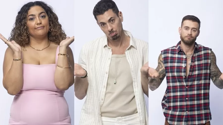 Na foto, da esquerda para a direita: Camila Moura, Sacha Bali e Yuri Bonotto/foto: Reprodução/PlayPlus