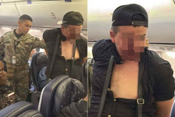 Homem tentou abrir porta de avião e foi contido/Crédito: Material cedido ao Correio Homem tentou abrir porta de avião e foi contido/Crédito: Material cedido ao Correio