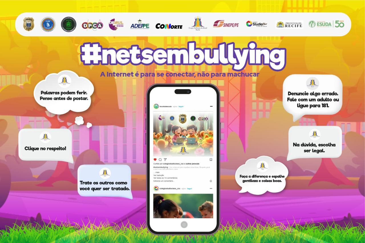 Campanha alerta para risco de bullying pelas redes sociais/Imagem: Polícia Civil