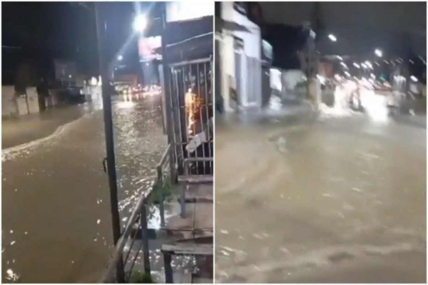 O Centro de Operações do Rio disse que equipes da Prefeitura estão na Rua das Opalas para fazer reparos após o rompimento da adutora/Crédito: Reprodução/Redes sociais