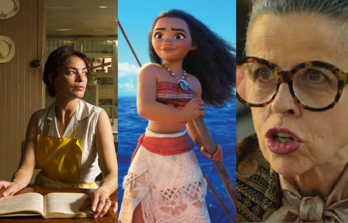 /'A contadora de filmes', 'Moana 2', 'O clube das mulheres de negócios', da esquerda para a direita. Divulgação /'A contadora de filmes', 'Moana 2', 'O clube das mulheres de negócios', da esquerda para a direita. Divulgação