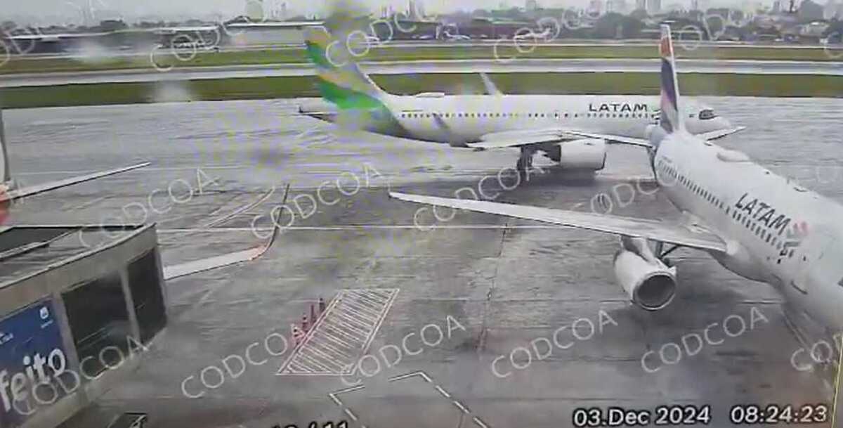 /O incidente não colocou em risco nenhum dos passageiros e os tripulantes das aeronaves - (crédito: Reprodução/Redes sociais)
