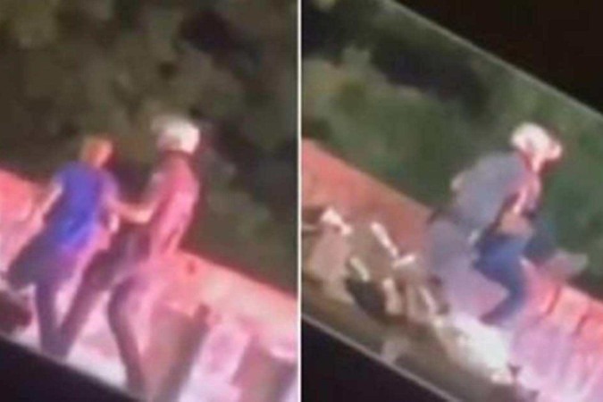 Vítima, identificada apenas como Marcelo, foi arremessada em um córrego e precisou ser resgatada por moradores da região/foto: Reprodução/Redes sociais Vítima, identificada apenas como Marcelo, foi arremessada em um córrego e precisou ser resgatada por moradores da região/foto: Reprodução/Redes sociais