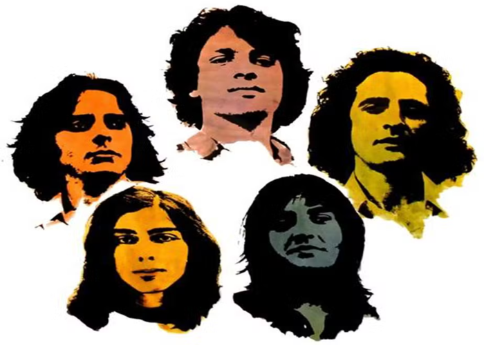 Guilherme Arantes, Claudio Lucci, Gerson Tatini, Egídio Conde e Diógenes Burani eram a formação original da banda/Foto: Arte de Marcos Campacci