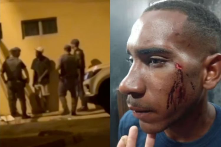 Faxineiro agredido por PMs em São Paulo/Créditos: EPTV / Reprodução