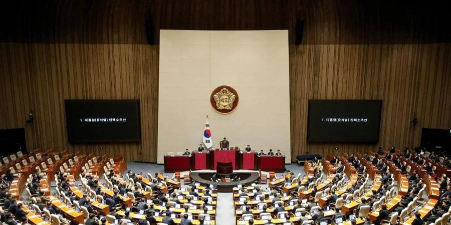 Caso a oposi&ccedil;&atilde;o consiga aprovar a mo&ccedil;&atilde;o contra Han, esta ser&aacute; a primeira vez que a democracia sul-coreana destituir&aacute; um presidente interino/foto: Woohae Cho / POOL / AFP