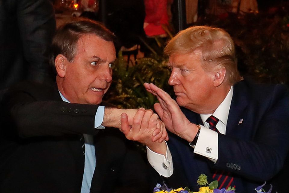 Alan Santos/PR/Bolsonaro e Trump durante jantar na Flórida em 2020 Alan Santos/PR/Bolsonaro e Trump durante jantar na Flórida em 2020