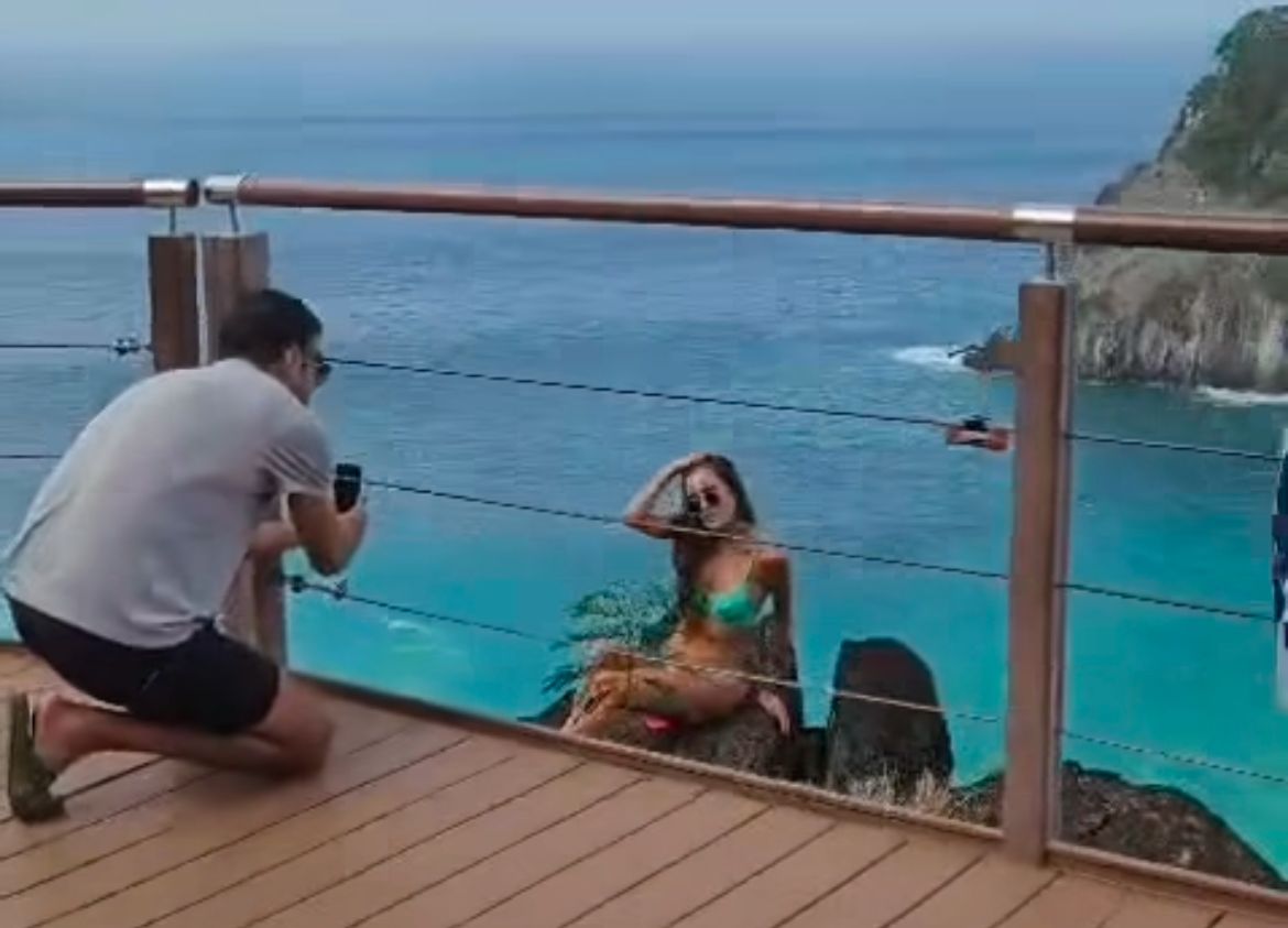 Turista estava em um penhasco e ignorou advertências/Foto: Cortesia/Tiberius Oliveira