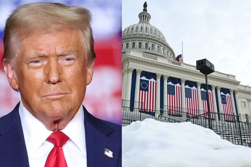 Posse de Trump está marcada para a segunda-feira (17)/fotos: CHARLY TRIBALLEAU/AFP e PEDRO UGARTE/AFP Posse de Trump está marcada para a segunda-feira (17)/fotos: CHARLY TRIBALLEAU/AFP e PEDRO UGARTE/AFP