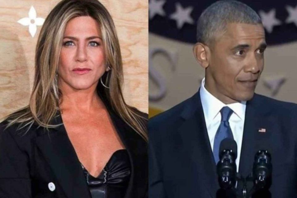 Jennifer Aniston diz que conhece Michelle Obama mais do que conhece o ex-presidente/foto: Naser Chanroka/Flickr; e Reprodução/Youtube Jennifer Aniston diz que conhece Michelle Obama mais do que conhece o ex-presidente/foto: Naser Chanroka/Flickr; e Reprodução/Youtube