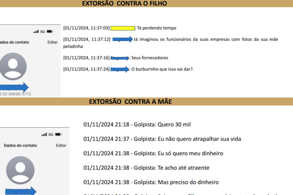 Polícia divulgou diálogos entre vítimas e golpista/Divulgação/PCPE Polícia divulgou diálogos entre vítimas e golpista/Divulgação/PCPE