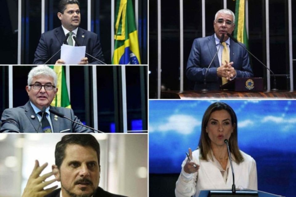 Os senadores Davi Alcolumbre, Marcos Pontes, Marcos do Val, Eduardo Girão e Soraya Thronicke disputam a presidência do Senado/foto: Marcos Oliveira/Agência Senado, Waldemir Barreto/Agência Senado, Minervino Júnior/CB/D.A.Press, Jefferson Rudy/Agência Senado e Miguel Schincariol/AFP Os senadores Davi Alcolumbre, Marcos Pontes, Marcos do Val, Eduardo Girão e Soraya Thronicke disputam a presidência do Senado/foto: Marcos Oliveira/Agência Senado, Waldemir Barreto/Agência Senado, Minervino Júnior/CB/D.A.Press, Jefferson Rudy/Agência Senado e Miguel Schincariol/AFP