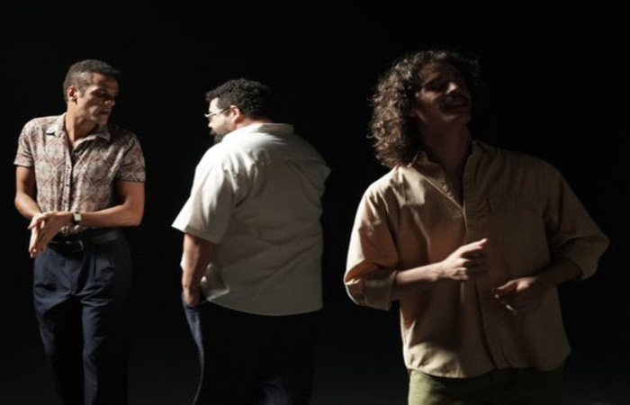 /Murilo Sampaio (esq), Giordano Castro e Guga Patriota (dir) interpretam os três homens do título. (Divulgação) /Murilo Sampaio (esq), Giordano Castro e Guga Patriota (dir) interpretam os três homens do título. (Divulgação)