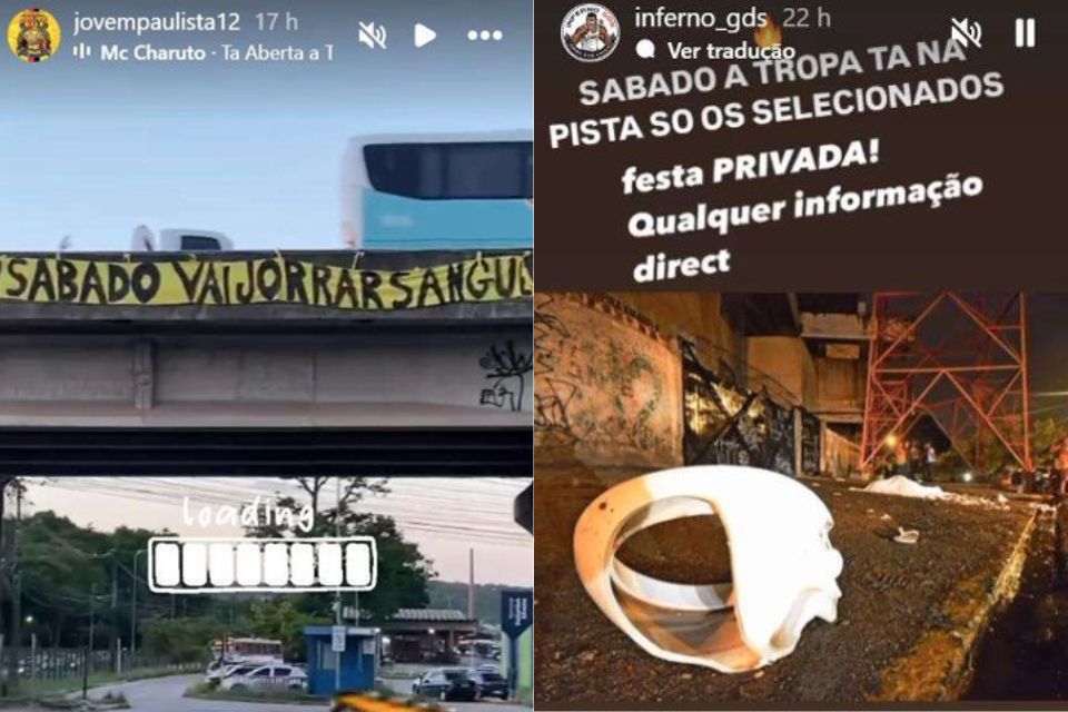 As uniformizadas usaram diferentes perfis em redes sociais para marcar as brigas/Reprodução As uniformizadas usaram diferentes perfis em redes sociais para marcar as brigas/Reprodução