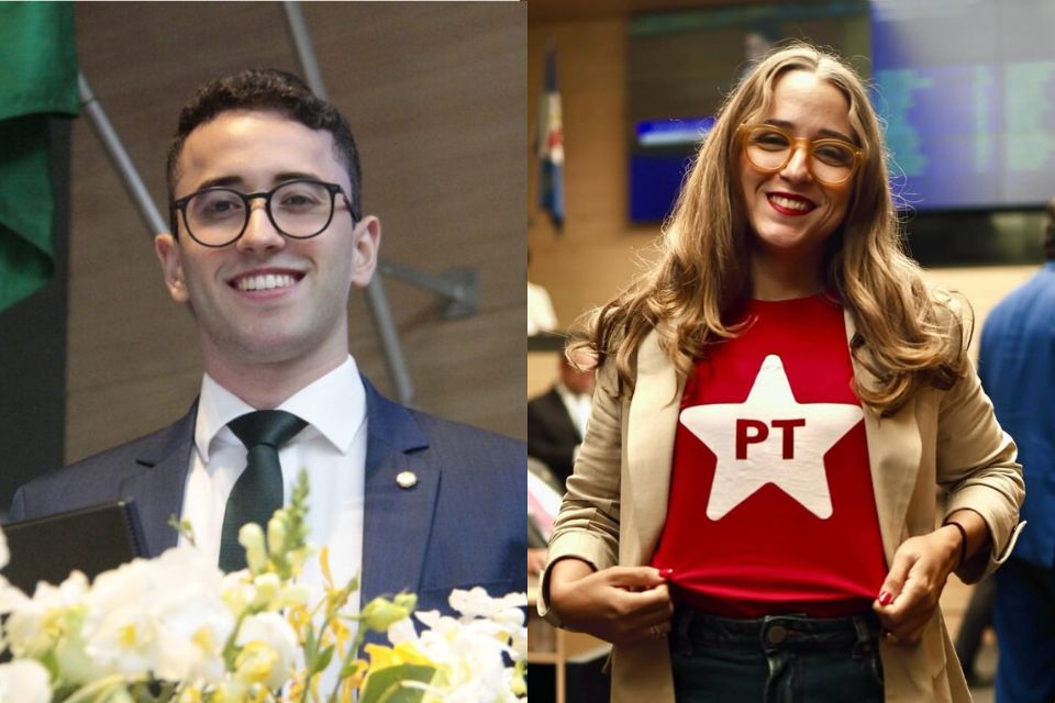 Vereadores Thiago Medina (PL) e Kari Santos (PT)/Carlos Lima; Pamella Biernaski/Divulgação Vereadores Thiago Medina (PL) e Kari Santos (PT)/Carlos Lima; Pamella Biernaski/Divulgação