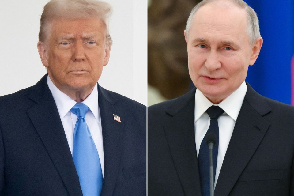 O porta-voz acrescentou que Putin confirmou a Trump que está disponível para uma solução de longo prazo através de negociações de paz/Crédito: SAUL LOEB, KRISTINA KORMILITSYNAAFP / POOL / AFP