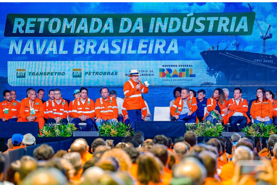 Durante a cerimônia o presidente anunciou licitação para compra de navios para a Transpetro/Crédito: Ricardo Stuckert / PR Durante a cerimônia o presidente anunciou licitação para compra de navios para a Transpetro/Crédito: Ricardo Stuckert / PR
