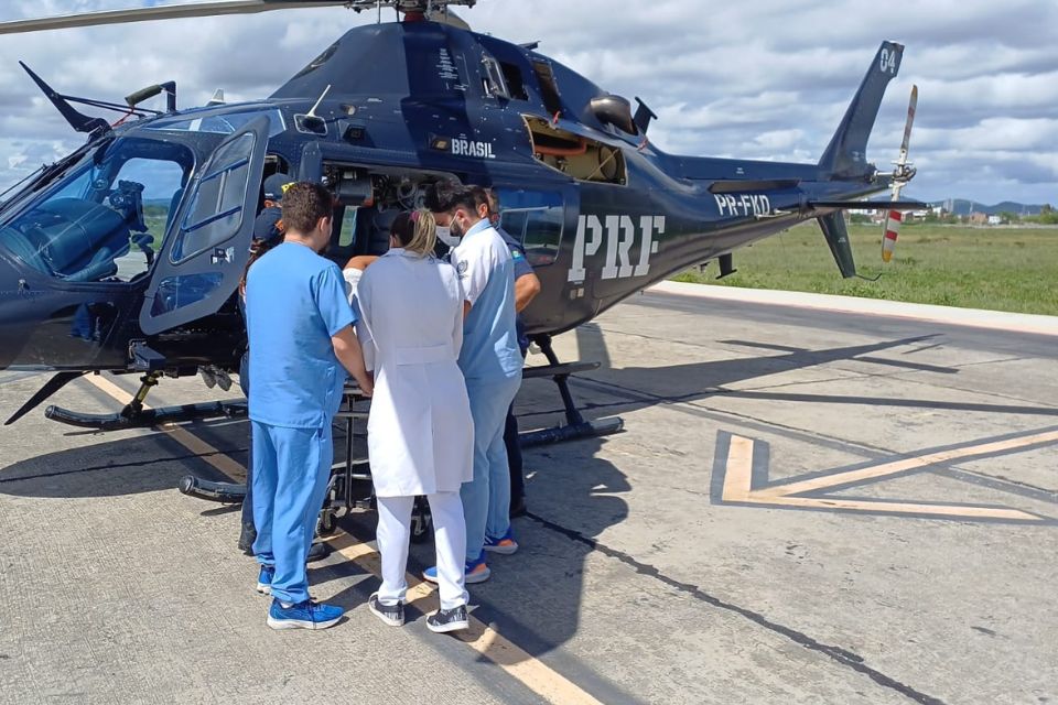 Paciente foi transportado de helicóptero e chegou ao Hospital Regional do Agreste/Divulgação