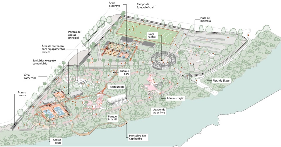Planta do Projeto da Viva Parques para o Parque Santana