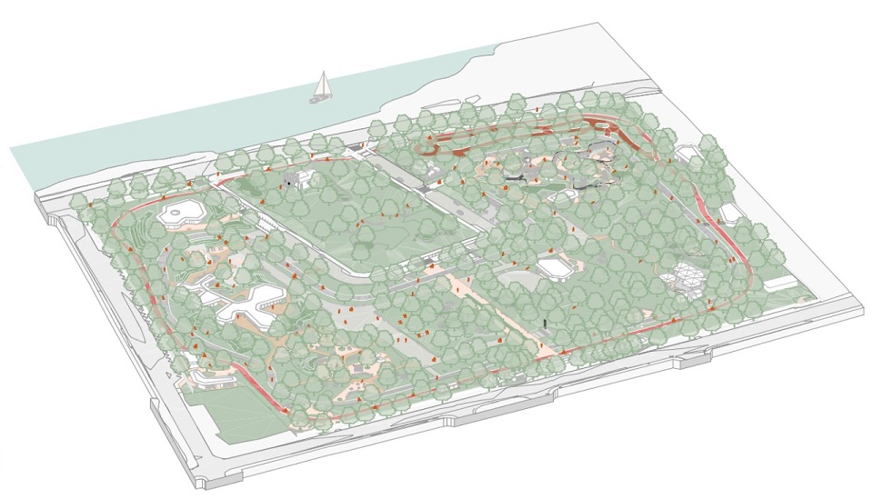 Planta do Projeto da Viva Parques para o Parque da Jaqueira