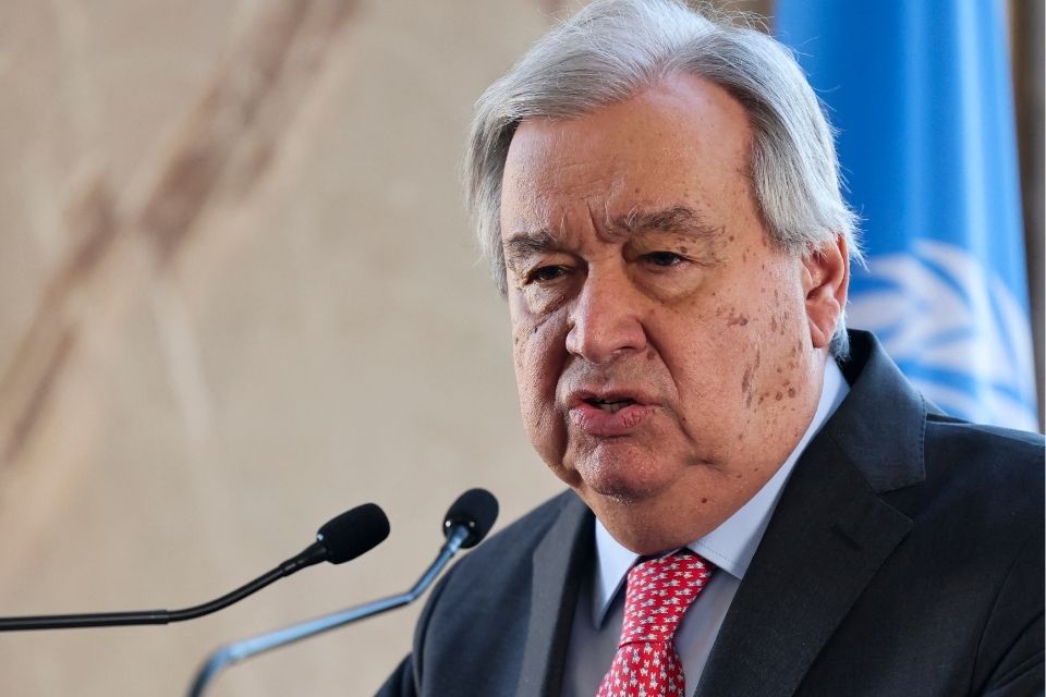 Secret&aacute;rio-geral da Organiza&ccedil;&atilde;o das Na&ccedil;&otilde;es Unidas, Ant&oacute;nio Guterres/foto: PIERRE ALBOUY/POOL/AFP