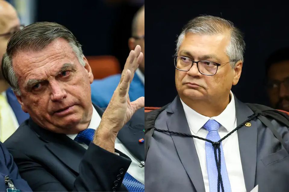 Ex-presidente Jair Bolsonaro (PL) (à esq.) e ministro Flávio Dino, do Supremo Tribunal Federal (STF) (à dir.)/foto: Antonio Augusto/STF e Gustavo Moreno/STF Ex-presidente Jair Bolsonaro (PL) (à esq.) e ministro Flávio Dino, do Supremo Tribunal Federal (STF) (à dir.)/foto: Antonio Augusto/STF e Gustavo Moreno/STF