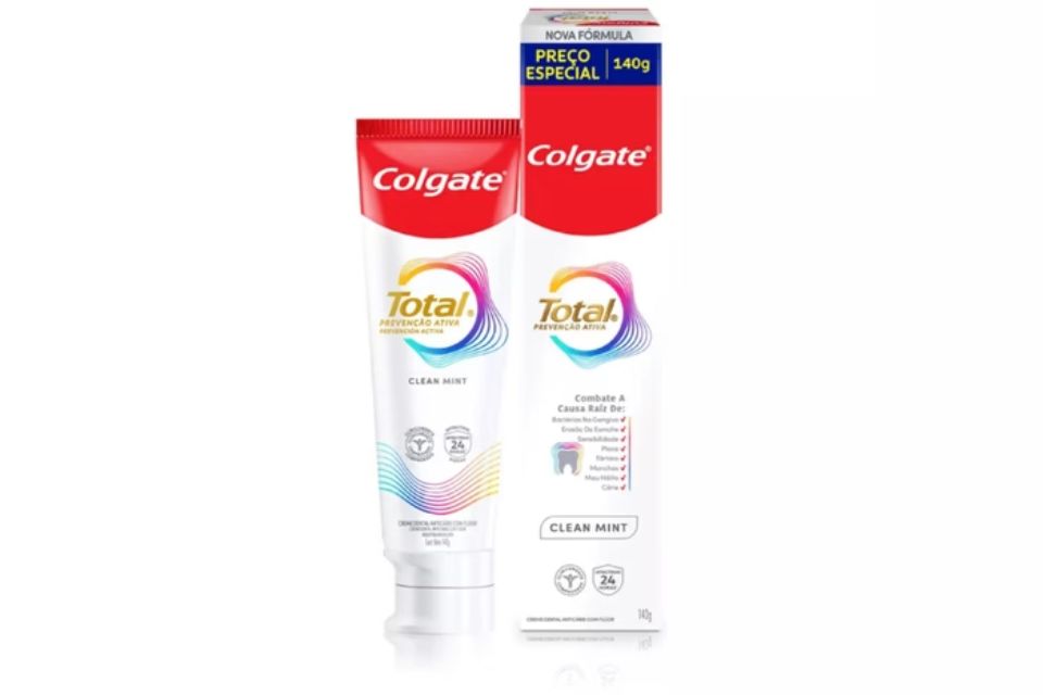 Pasta de dente colgate Total Clean Mint (Crédito: Divulgação/Colgate) Pasta de dente colgate Total Clean Mint/Crédito: Divulgação/Colgate